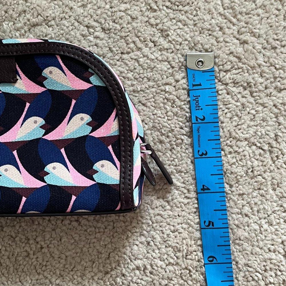 Kate Spade *Geo Bird* Dome Canvas Travel Case | Makeup Bag | Pen Pouch | EUC - Picture 3 of 10